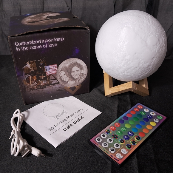 Home Kids Night Light 3D NASA Moon Colorful LED Dorm Bedroom Home Lanterns Light - Picture 15 of 15